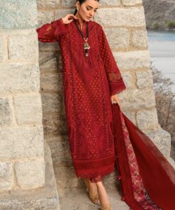 crimson luxury lawn 2024 | sarfaraz | dancing paisleys – ruby