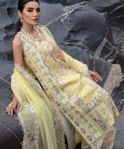 crimson luxury lawn 2024 | sarfaraz | believe in her – topaz yellow