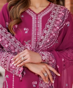kaavish festive lawn by farasha | rosy somber