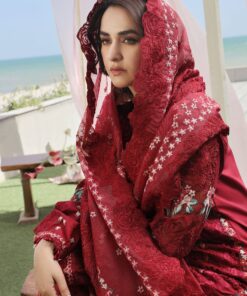 maryam hussain luxury lawn 24 | crimson