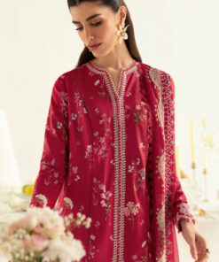 qalamkar qprints unstitched printed lawn | 08a (gz 445)