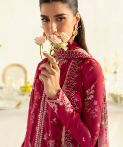 qalamkar qprints unstitched printed lawn | 08a (gz 445)