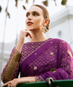 sapphire festive unstitched collection | 3sfelx24v644 purple saree