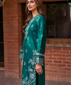 kaavish festive lawn by farasha | teal garland