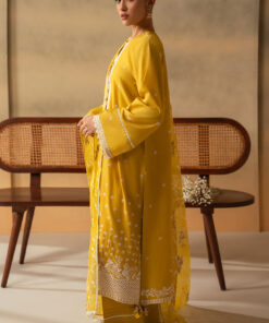 cross stitch 3 piece embroidered lawn suit | ceylon yellow