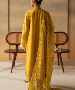 cross stitch 3 piece embroidered lawn suit | ceylon yellow