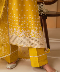 cross stitch 3 piece embroidered lawn suit | ceylon yellow