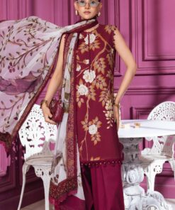 maria b m basics printed linen suit || mb cus25 1102b