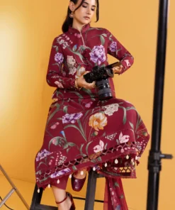 maria b m basics printed slub khaddar || mb cus25 1103a