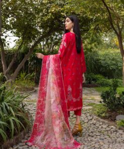 charizma aniiq printed lawn suit with embroidered organza net dupatta – ans 03 cherry blossom gz 12