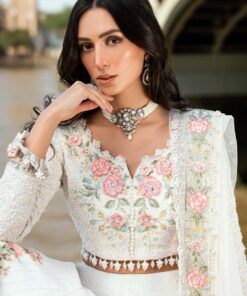 maria b soiree unstitched embroidered raw silk suit wf 09 02 white maria b soiree unstitched embroidered raw silk suit wf 09 02 white