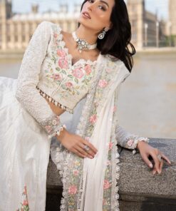 maria b soiree unstitched embroidered raw silk suit wf 09 02 white maria b soiree unstitched embroidered raw silk suit wf 09 02 white