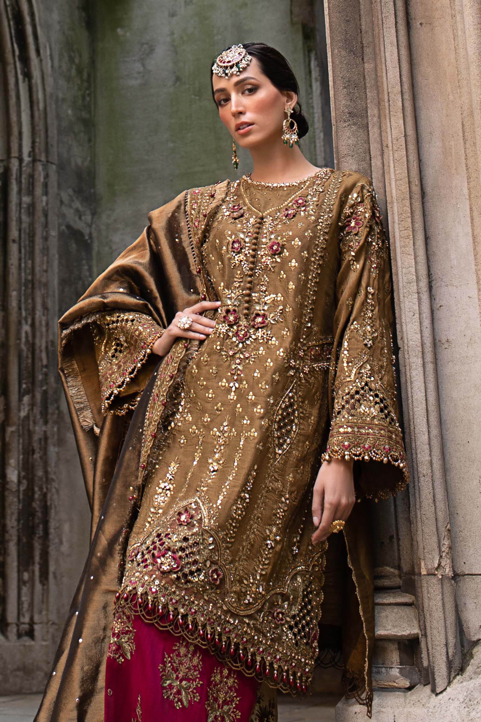 maria b soiree unstitched embroidered raw silk suit wf 09 04 tambaku brown maria b soiree unstitched embroidered raw silk suit wf 09 04 tambaku brown