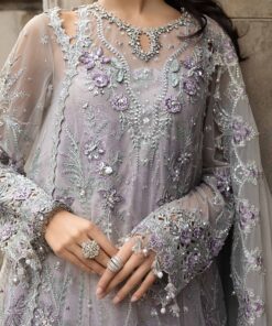 maria b soiree unstitched embroidered net suit wf 09 07 grey