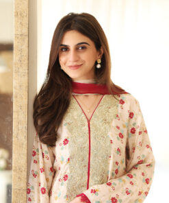 rangeen luxury printed raw silk suit | tropical shine