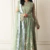 Hemline Aura Debut Wedding Unstitched by Mushq | Pistachio hunwd240101 1.webp