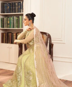 hemline aura debut wedding unstitched by mushq | wasabi