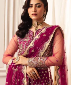 hemline aura debut wedding unstitched by mushq | fuchsia