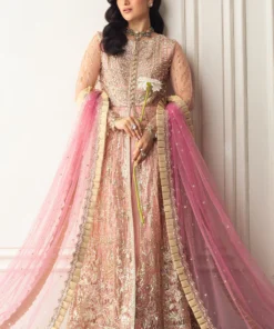 hemline aura debut wedding unstitched by mushq | amaranth