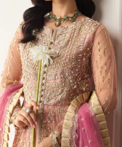 hemline aura debut wedding unstitched by mushq | amaranth