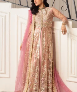 hemline aura debut wedding unstitched by mushq | amaranth