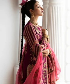 hussain rehar roshan luxury lawn collection 2023 – gul (gz 240)