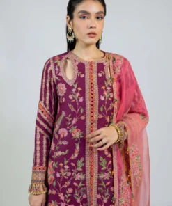 hussain rehar roshan luxury lawn collection 2023 – gul (gz 240)