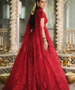 qalamkar wedding formals | bridal collection | rf 01 | red lehenga (gz 446)