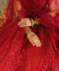 qalamkar wedding formals | bridal collection | rf 01 | red lehenga (gz 446) qalamkar wedding formals | bridal collection | rf 01 | red lehenga (gz 446)