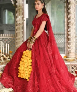qalamkar wedding formals | bridal collection | rf 01 | red lehenga (gz 446) qalamkar wedding formals | bridal collection | rf 01 | red lehenga (gz 446)