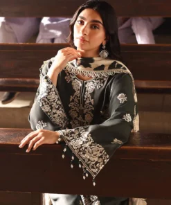 cross stitch khaddar & linen’25 || vintage gray