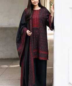 cross stitch khaddar & linen’25 || garnet grace