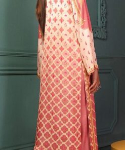 alkaram off white/tea rose silk suit (gz 201)