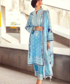 3 piece embroidered cambric with printed lawn gul ahmed cbe 32006 (gz 116)