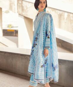 3 piece embroidered cambric with printed lawn gul ahmed cbe 32006 (gz 116)